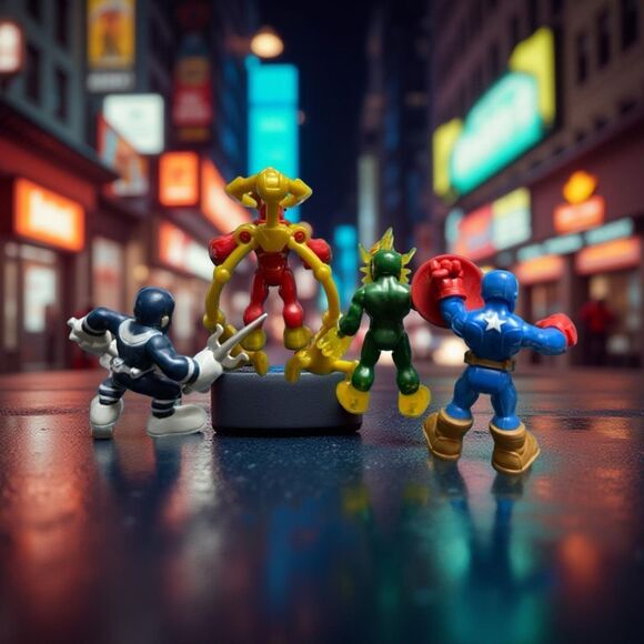 Lot of 4 Playskool Marvel Super Hero Adventure Figures Electro  B1 - Picture 2 of 2